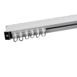 Universal white aluminium shower curtain track