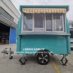 Usa standard mobile ice cream juice trailer, hot dog French fries fast food truck, crepe pancake pizza food cart