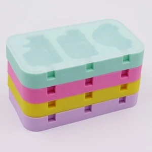 Vehicles Design  Silicone Ice Cream Mold Multi Shape Ice Cream Maker Tools With Cover And Sticks
