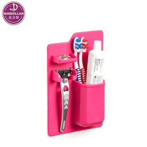 Wall Mounted Adhesive Silicone Toothbrush and Toothpaste Stand Rack Holder Hanger for Bathroom