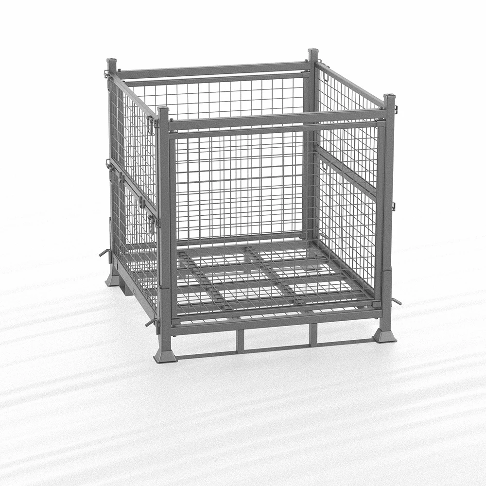 Warehouse storage durable wire mesh container iron metal gitterbox pallet cage