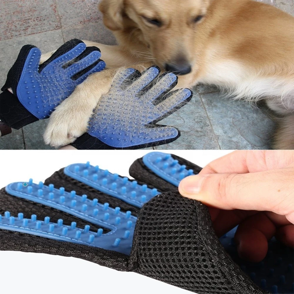 Waterproof  Eco Friendly pet grooming glove gentle deshedding brush glove