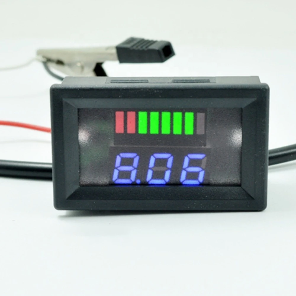 Waterproof LED Digital Voltmeter 12V60V48V72V36V Battery Capacity Indicator Voltage Meter Lead Acid Power Volt Tester Detector