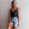 White Basic Women Silk Satin Tops Vest Macting Summer Sexy Camis Tank For Ladies Strappy Camisole Top