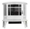 White color electric stove with carbon log decoration