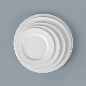 White Porcelain Crockery Hotel Dinner Plates Wedding Porcelain Tableware Dinner Plates White Dinner Ceramics Plate