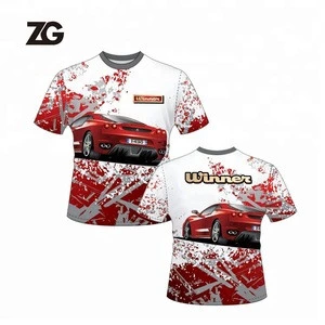 Wholesale 100 polyester custom high quality high end custom racing shirt