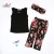 Import Wholesale childrens boutique clothing baby clothes girl 3pcs clothes set with sleeveless T shirt tank top + flower pant + band from China