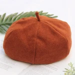 Wholesale Classic Fashion Lady Woolen Beret Hat Elegant France Multi Panels Beret Cap for Wholesale