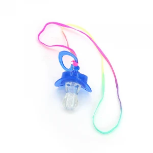 Wholesale Colorful Flashing Led Pacifier Party Favor Novelty Funny Light up Nipple whistling