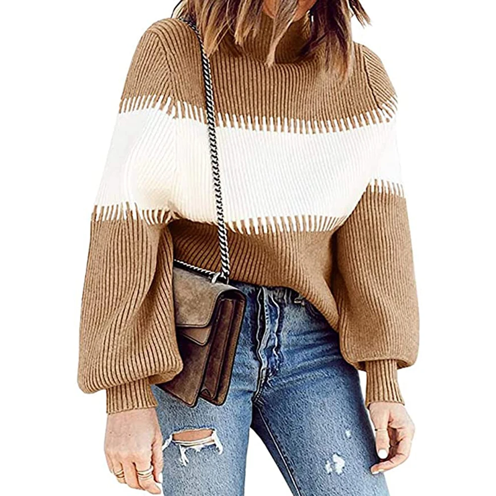 Wholesale Custom 2021 Autumn/Winter New Womens Casual Turtleneck Sweater Women