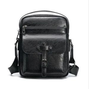 Wholesale custom men fashion PU leather vintage style shoulder messenger bag