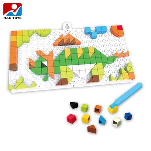 Wholesale early learning diy toy ABS plastic block puzzle for children HC411119