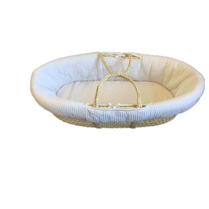 Wholesale handmade woven baby moses basket with liner