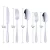 Import Wholesale High quality Spoons Forks Knives Stainless steel Cutlery set 304 Flatware sets 5pcs from China