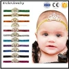Wholesale lovely Baby Children fabric Alloy pearl crown Hair Accessories elastic Headband Hair Band HA-1145