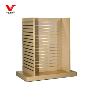 wholesale MDF slatwall gift wooden shelf display racks with hook