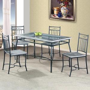 Wholesale Metal Glass Classic Designs Dining Table And Chair Set