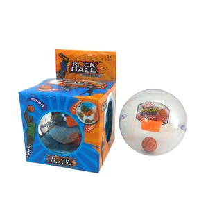 Wholesale mini plastic game toys led light handheld basketball for children