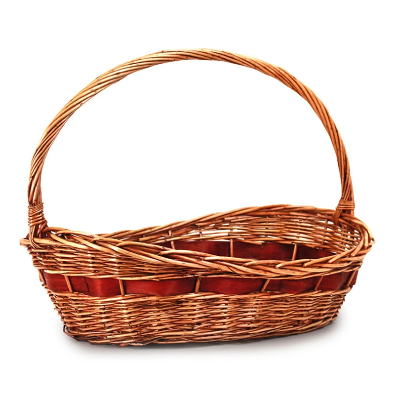 Wholesale OEM Oval willow Fruit Gift Christmas Easter Storage Woven Wicker Baskets With Handle