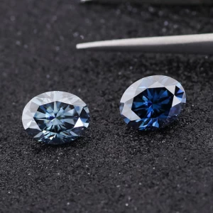 Wholesale  VVS Oval Cut  Moissanite Diamonds Blue Grey Color  Moissanite Loose Stones For jewelry Making