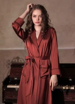 women clothing  ladies robe female soild silk like satin sleepwear underwear women womens sleepwear