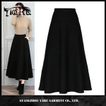 Women Retro Dress Petticoat Slim Party Maxi Skirt Gilding Pleated Long Skirts