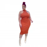 womens clothing 2021 summer dress woman tops fashionable halter style sleeveless slim  dress hejj6048