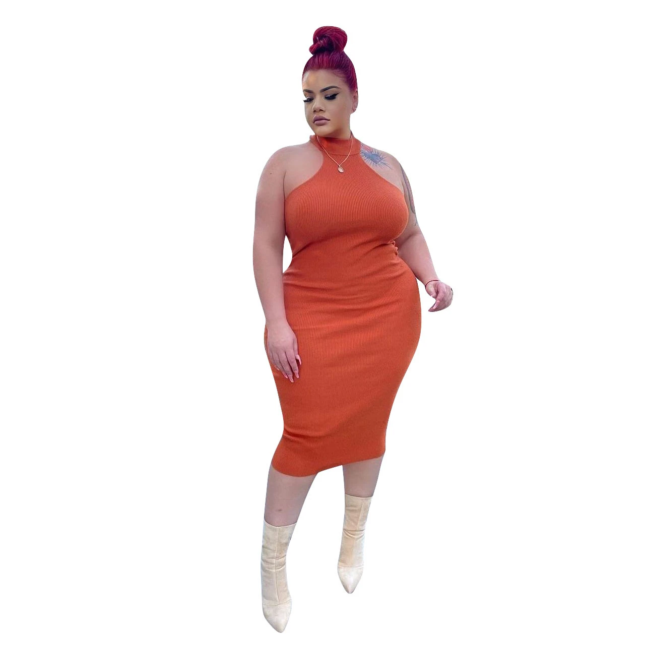 Womens clothing 2021 summer dress woman tops fashionable Halter style sleeveless slim sexy dress hejJ6048
