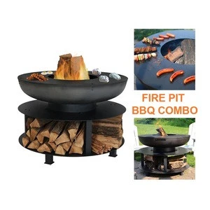Wood Burning Fire Pit With Cooking Grill Outdoor Fire Pit Table