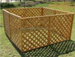 wood material square dog trellis railing large pet fence
