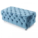 Wooden Bed End Stool Bench Canape Acrylic Feet Sofa Living Room Velvet Ottoman Stool