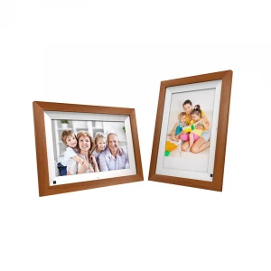 Wooden Casing Smart WiFi Cloud Digital Photo Frame 10 inch IOS &amp; Android APP, Email Share Photos/Videos