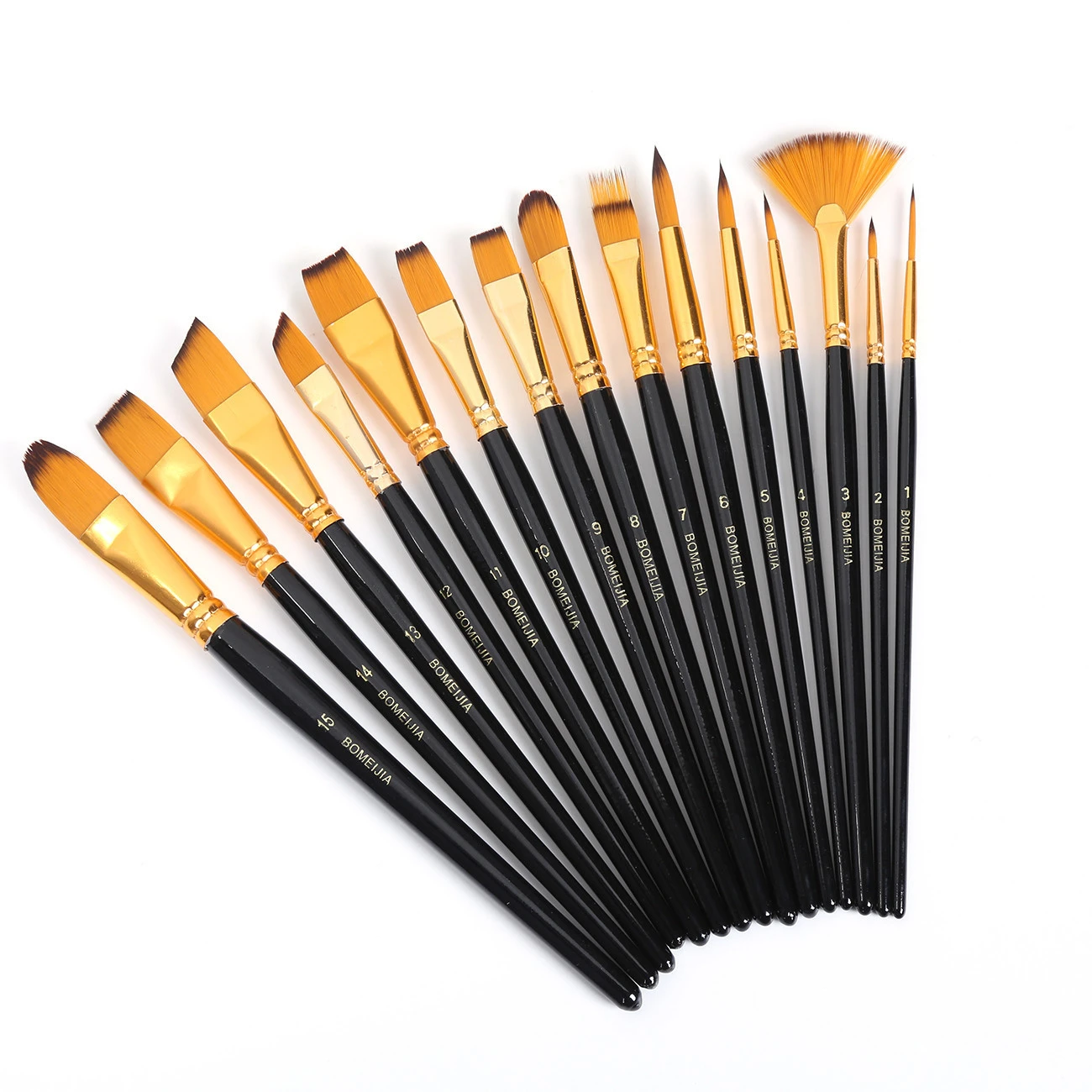 Wooden Nylon Hair Straight Brush Set Teaching Paintbrushes Art Supplie Wholesale