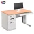 Import Wooden top cumpter table design metal drawer all steel office desk with cabinet from China
