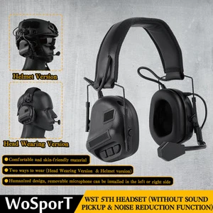 WoSporT Wholesale Tactical Headset Hunting Safety Helmet Headphone Communication for Shooting Airsoft Paintball Sport Army Game