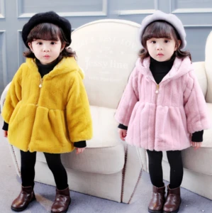 X89216A bulk wholesale kids winter fur coat for children boutique clothing