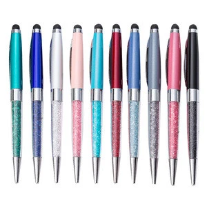 Xinhao Brand Crystal Metal Pens in China School Office Rotated Ballpoint Pen Advertisement Sample Personalised Stylus Pen
