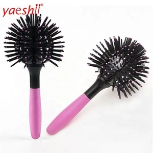 Yaeshii Christmas 3D Volume Wave Boom Brush Hair Curl Perm Straight Women Beauty Comb