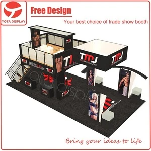 Yota make custom design for Massivejoes.com, 6m*12m Modular Hybrid Double Deck Exhibition Booth