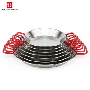 zhongte High quality factory price stainless steel cooking pot seafood paella pan with two handle