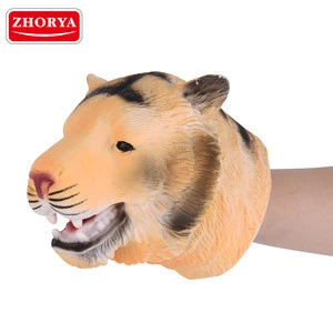 Zhorya educative interactive kids tiger rubber big hand puppet for sale