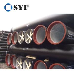 Black Bitumen Coated 500mm K9 C40 6 Meter Long DI Pipe Factory Ductile Cast Iron Pipes For Water Supply