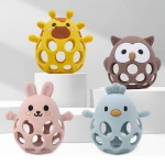BPA Free Newborn Autism Chew Baby Sensory Toys Teething Hand Animal Silicone Baby Teether