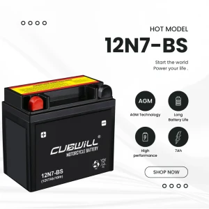 Factory Wholesale OEM AGM 12n7-BS Support Cheap Price SMF 12V7ah Motorcycle Battery