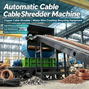 Automatic Cable Leaf shredder Machine Copper Cable shredder Machine Waste Wire Metal Crushing Recycling Equipment