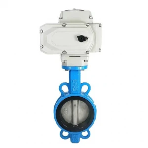 Electric ductile iron body & ss304 disc ss410 shaft epdm seal wafer type butterfly valve