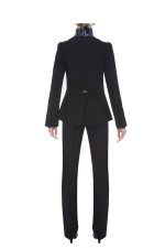 blazer with sequins on front neck 100% polyester Ladies Wear Sets for Women