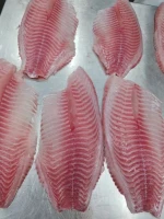 Frozen black tilapia fillet, skinless, boneless, PBO, 3/5, 5/7, 7/9oz
