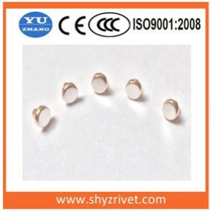Silver compound contacts,  bimetal and trimetal contacts, contact components, silver contact wire, precious clad metal.